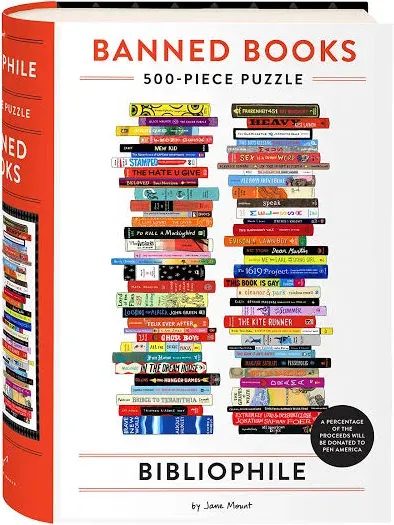 Bibliophile Banned Books 500-Piece Puzzle by Jane Mount