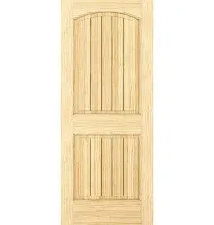 2-Panel Solid Pine Interior Door Slab, Square Top, Double Hip Panel (18x80)