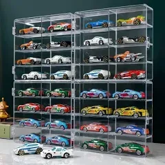 Hot 1/64 Scale Matchbox Toy Car Display Box 4 Piece Toy Car Storage Box