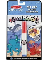 Melissa & Doug Color Blast! Coloring Pad, No-Mess, Sea Life, On The Go