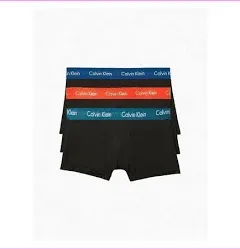 Calvin Klein Men&#039;s NU2664064 Cotton Stretch 3-Pack Low Rise Trunk Black Size S