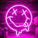 Melting Smile Face Neon Sign Melted Smile Neon Signs LED Sign for Wall Decor ...