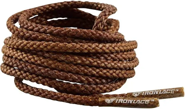 IRONLACE Unbreakable Round Bootlaces  Indestructible 54Inch Black SHIPS FREE