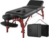 Cloris 84" Professional Massage Table Portable 3 Folding Lightweight Facial Salon Spa Tattoo Bed Height Adjustable with Carrying Bag Leg