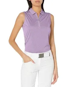 Callaway Women's Solid 1/4 Zip Sleeveless Heather Polo