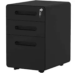  Vertical File Cabinets, 3-Drawer Mobile Filing Cabinet with Lock, Metal Under 