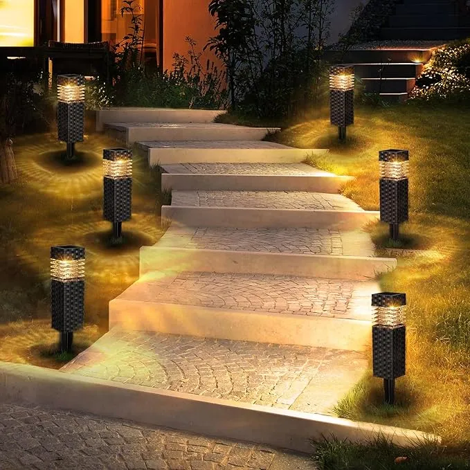 Solar Lights Outdoor 6 Pack Solar Pathway Lights Waterproof Solar Garden Ligh...