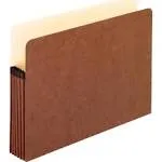 Pocket File, 5.25" Expansion, Letter Size, Red Fiber