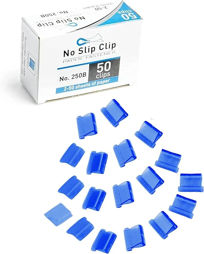 OfficeGoods No Slip Clip Refills - Binds Up to 50 Pages - Reusable - Works with No Slip Clip Dispenser - 50 ct Box Each Small & Large - 100 ct Total - Black