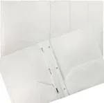 Better Office Products White Plastic 2 Pocket Folders with Prongs, 24 Pack, H...