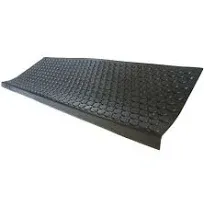 Rubber-Cal "Coin-Grip Commercial" Rubber Step Mat - 10" x 48" - 6 Pack