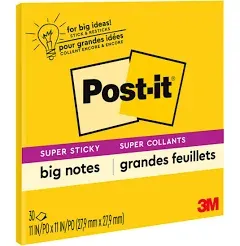 Post-it Super Sticky Big Notes, Yellow - 30 sheets