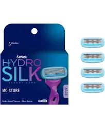 Schick Hydro Silk Moisturizing Razor Blade Refills for Women with Shower Hanger 4 Count