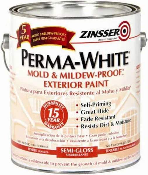 Zinsser Perma White Semi-Gloss Exterior Paint