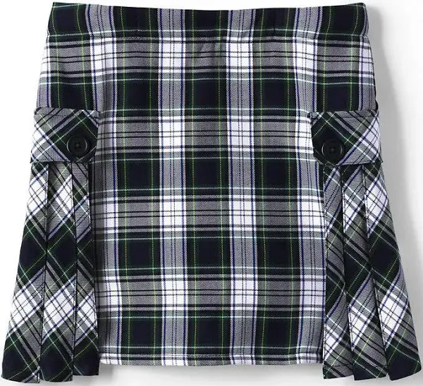 Lands' End Girls' Side Pleat Plaid Skort