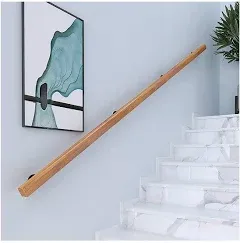 KEPMOGOH Wooden Handrails 1-20ft Non-slip Staircase Handrail For Home Garden Corridor Lofts Kindergarten Guardrail Decking Railings