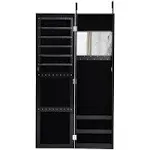 Costway Wall Door Mounted Mirrored Jewelry Cabinet