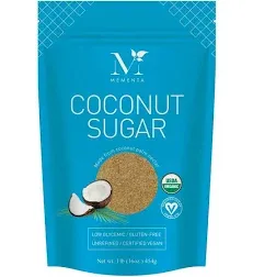 Mementa Organic Coconut Sugar, Unrefined, 16 oz