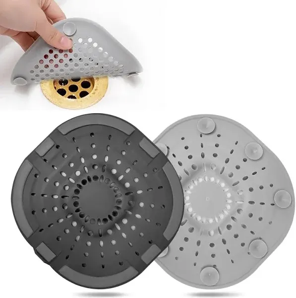 Bovinde Hair Catcher,Square Drain Cover for Shower Silicone Hair Stopper with Suction Cup,Easy to Install Suit for Bathroom