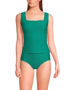 Lands' End Women's Texture Square Neck Tankini Swimsuit Top