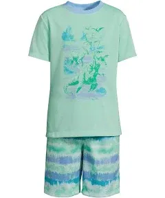 Lands' End Boys Short Sleeve Tee and Shorts Pajama Set