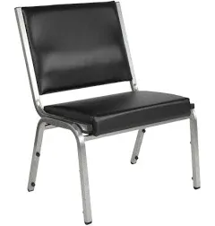 Emma + Oliver 1000 lb. Rated Black Antimicrobial Vinyl Bariatric Medical Reception Chair