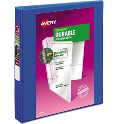 AVERY 17014 Durable View Binder with Slant Rings, 1" Capacity, Blue