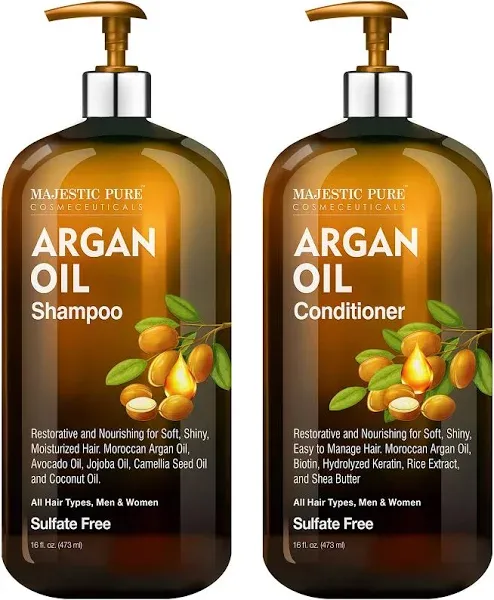 Argan Oil Shampoo and Conditioner, from Majestic Pure, Improve Formula Sulfate F