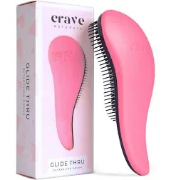 Crave Naturals Glide Thru Detangling Hair Brush for Adults & Kids Hair