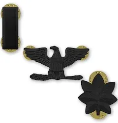 U.S. Army Metal Pin On Enlisted Rank BLACK - 1 PAIR (E2 Private)