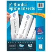 Avery Binder Spine Inserts 3" Spine Width