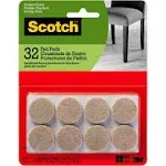 Scotch 32-Pack 1-in Beige Round Felt Pads