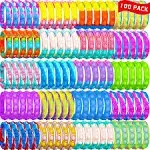 DOPWQAA 100PCS Pop Fidget Bulk Bracelets Toys, Fidget Popper Bracelet Pack, Durable and Adjustable