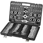 110PCS Tap and Die Set, Metric Size Standard Threading Tool Set M2-M18 with Adju