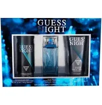 GUESS NIGHT by Guess 3 PIECE GIFT SET - 3.4 OZ EAU DE TOILETTE SPRAY NEW Box for