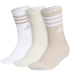 adidas Women's Cushioned 3-Stripe 3.0 3-Pack Crew Socks