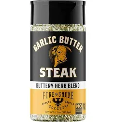 Fire &amp; Smoke Society Garlic Butter Steak Buttery Herb Blend 6.2 oz