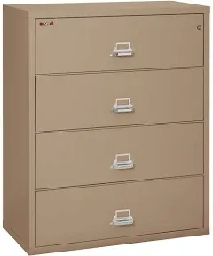 FireKing 43122CPA 4 File Drawers 260 lbs. Insulated Lateral File - Parchment New