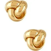 14k Yellow Gold Single Row Love Knot Stud Earrings, 9mm