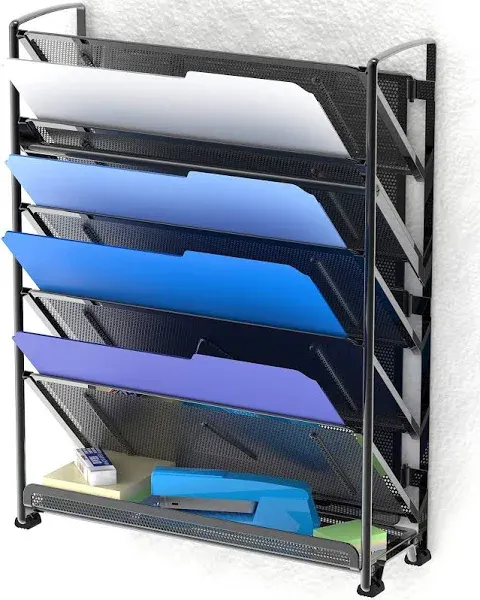 Simple Houseware 6 Tier Wall Mount Document Letter Tray Organizer