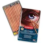 Derwent Lightfast Colored Pencils Set of 12 100% Lightfast 2302719 OPEN TIN NEW