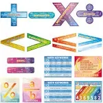 15 Pieces Educational Math Posters Set, 14×11 Inch Large Math Symbol Posters Math keywords Math Vocabulary Posters for Classroom, Laminated Teach Math Posters+Free 5 Pieces Stickers - Easy to Paste