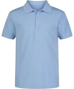 Nautica Boys' School Uniform Short Sleeve Polo Shirt, Button Closure, Moisture Wicking Performance Material