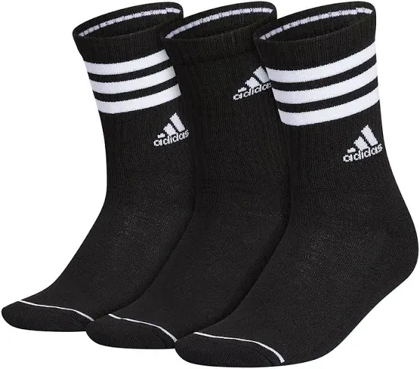 adidas Women's Cushioned 3-Stripe 3.0 3-Pack Crew Socks