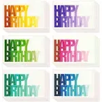 Best Paper Greetings 144 Pack Happy Birthday Cards Bulk Box Set with Envelopes for Students, Work, Office, Colorful Ombre Font (6 Designs, 4x6 In)