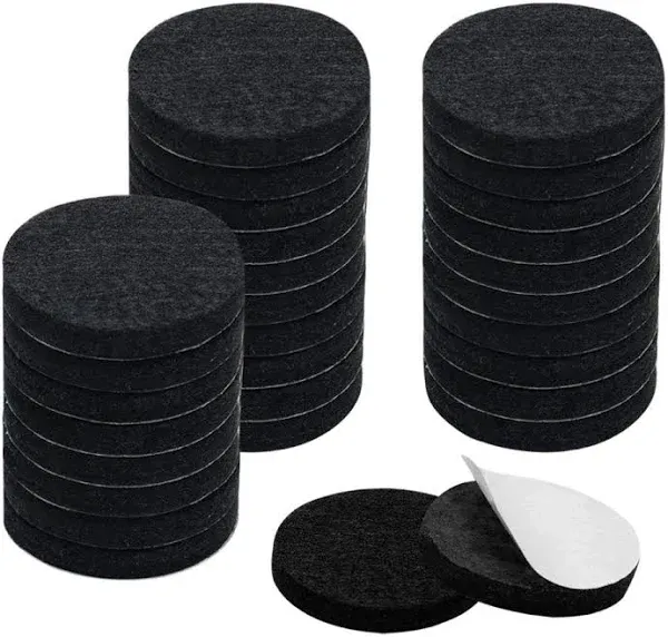 30PCS Furniture Felt Glider Round 2&#034; Scratch Resistant for Furniture Cabinet Black