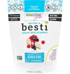 Wholesome Yum Besti Natural Powdered Sugar Substitute - Keto Confectioners Monk Fruit Sweetener Blend With Allulose (No Erythritol) - Non GMO, Zero Carb, Zero Calorie, No Aftertaste (12 oz, 2 Pack)