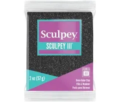 Sculpey III Polymer Clay 2oz Black Glitter