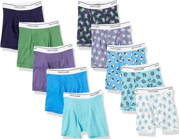 Fruit Of The Loom Toddler Boys 10 Assorted Boxer Briefs Size 2T/3T - New.   (62)