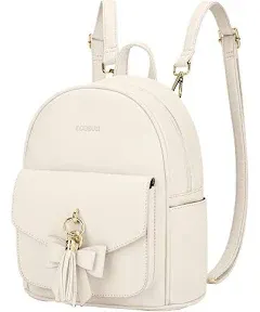 ECOSUSI Mini Backpack for Women Girls Cute Bowknot Small Backpack Purse Ladies Leather Bookbag Satchel Bag, with Charm Tassel